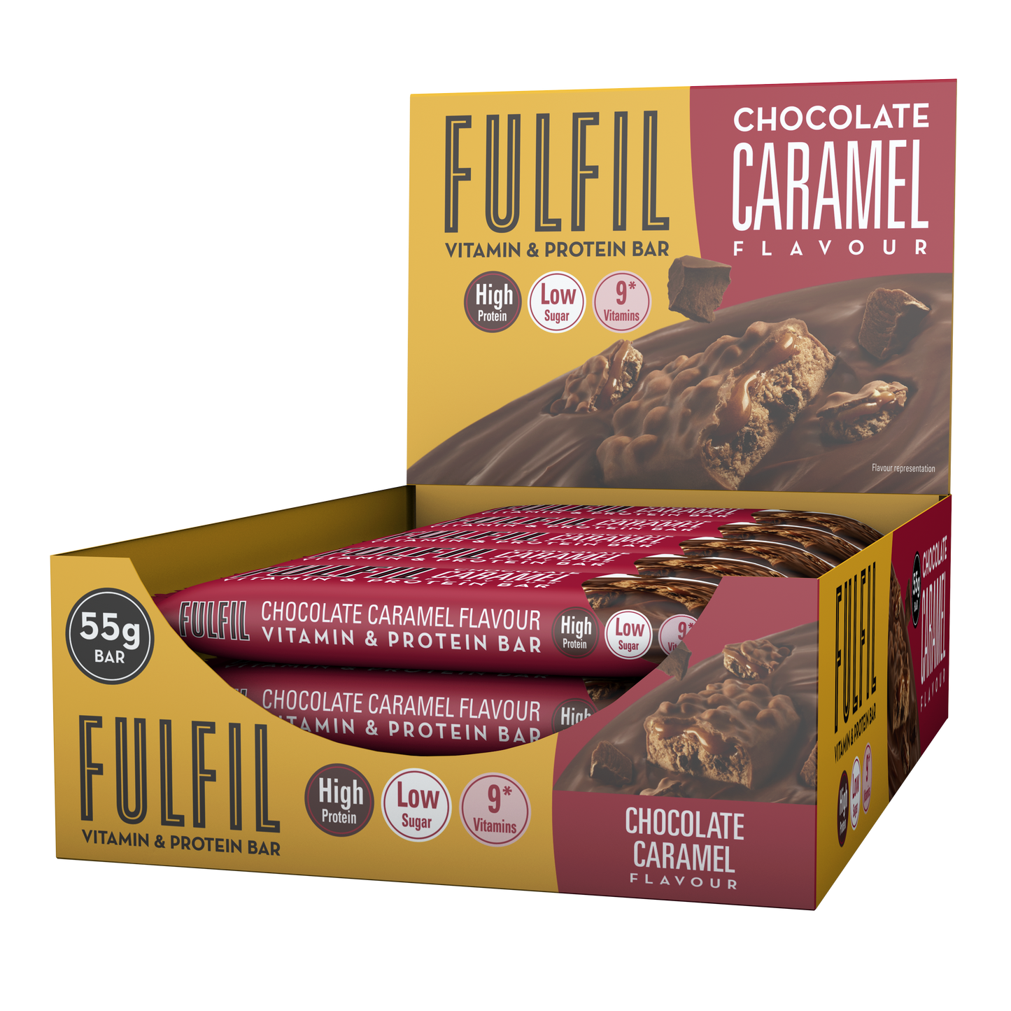 Chocolate Caramel Protein Bar - 15x55g