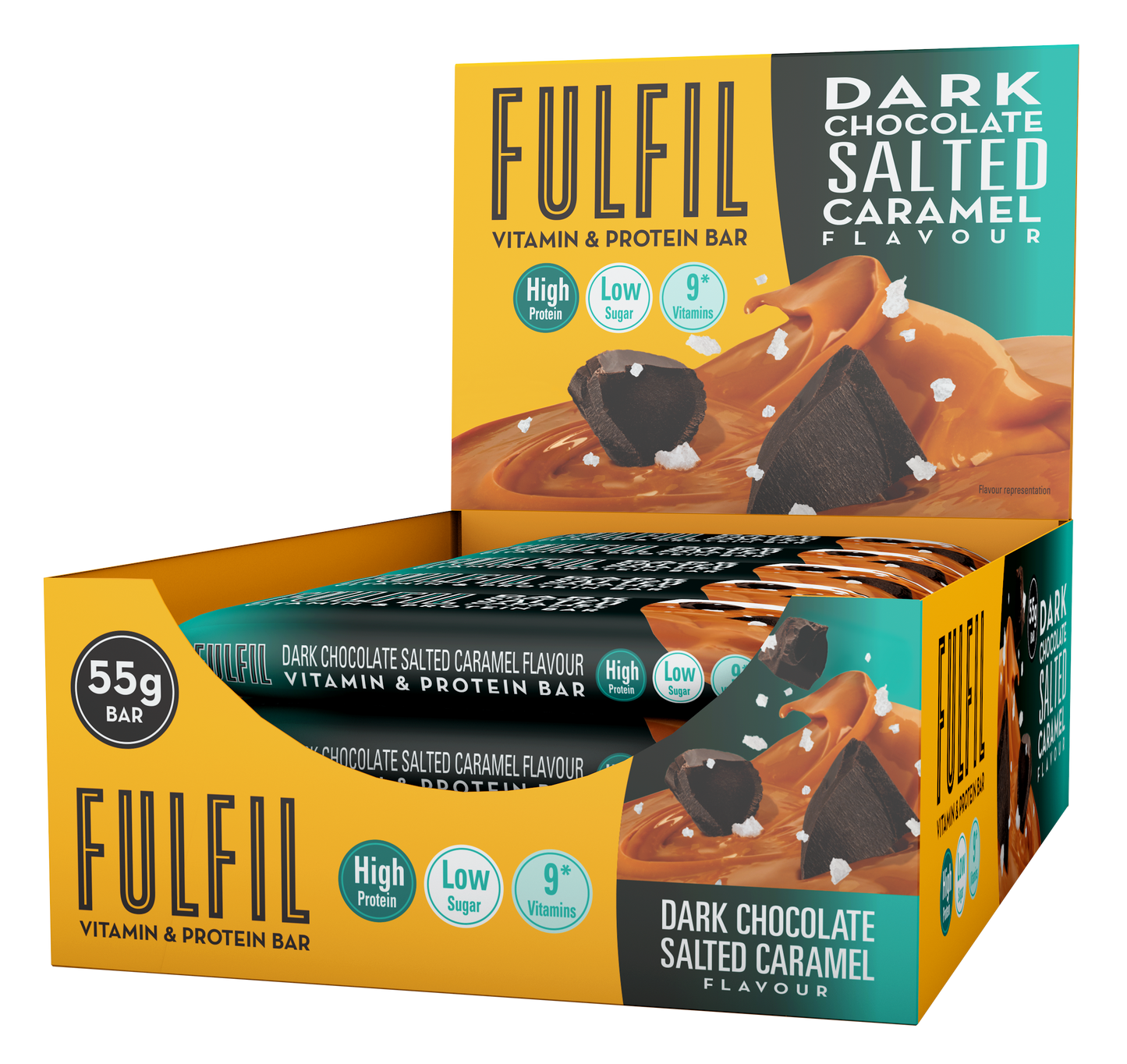 Dark Chocolate Salted Caramel Protein Bar - 15x55g